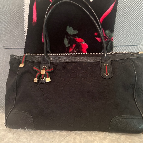 Authentic Gucci Black & Web Tote - Picture 1 of 12